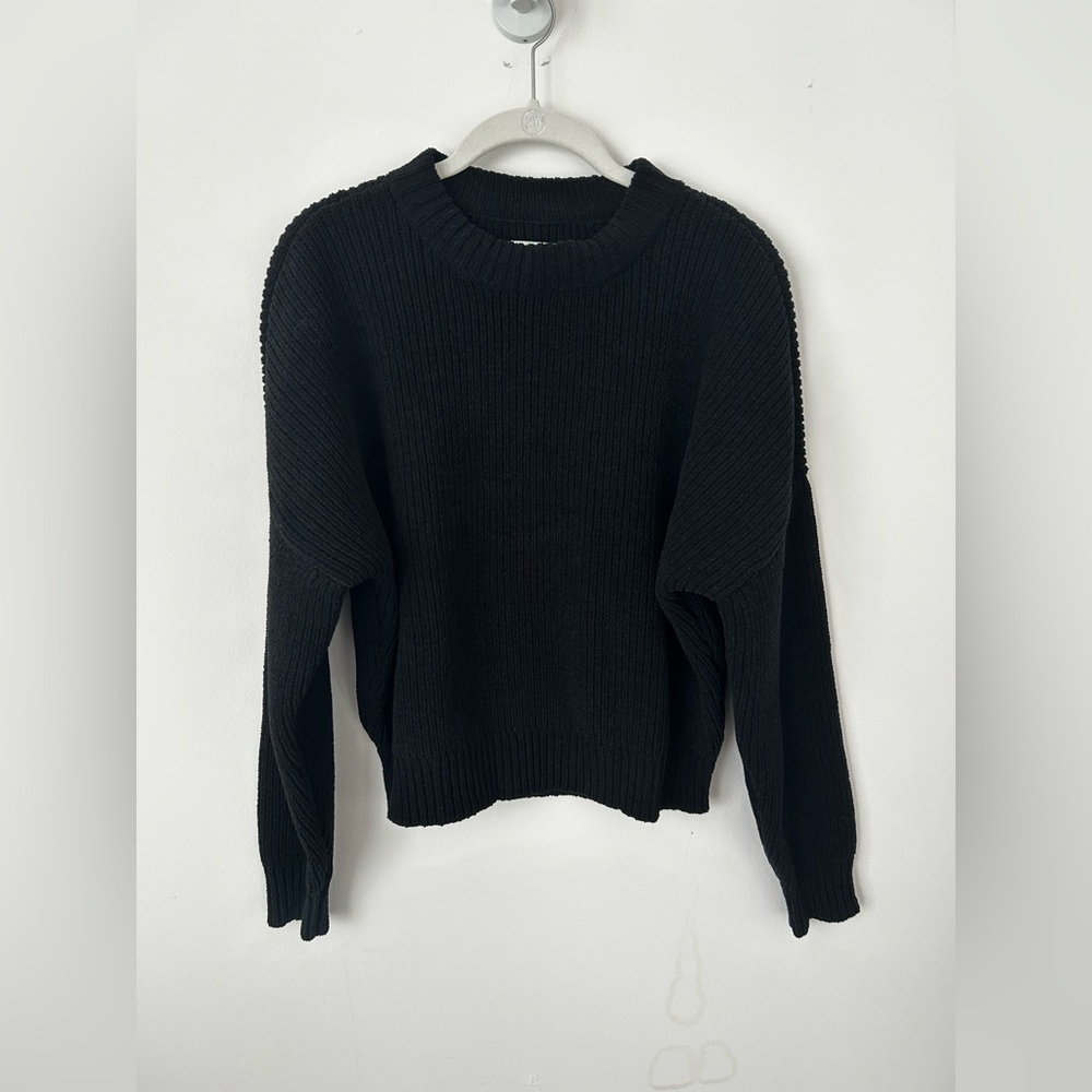 Abercrombie & Fitch Black Chenille Crew Neck Sweater